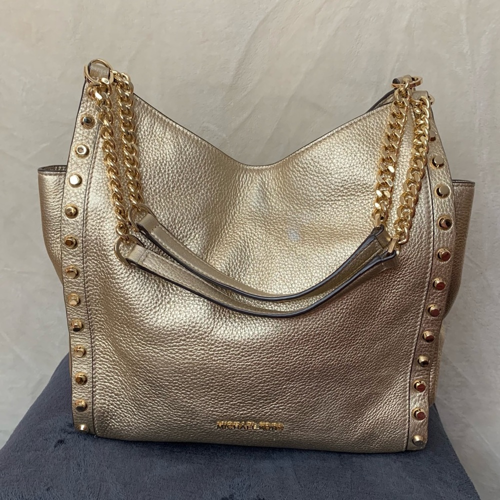 Michael Kors Gold Metallic Studded Handbag